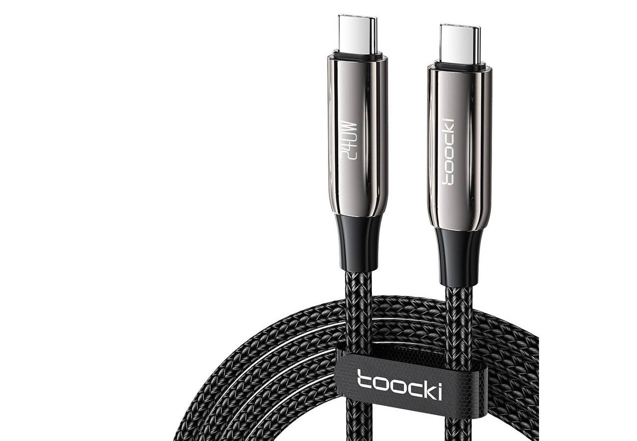 Image of Thunderbolt 3, USB4 USB-C kábel 5A, 240W, 480Mbps fonott, 1m fekete