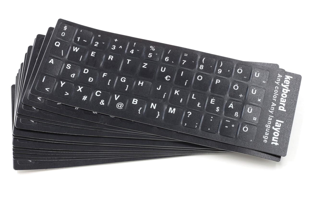  Magyar billentyűzet matrica laptophoz - fekete alapon fehér akciós termékkép 1