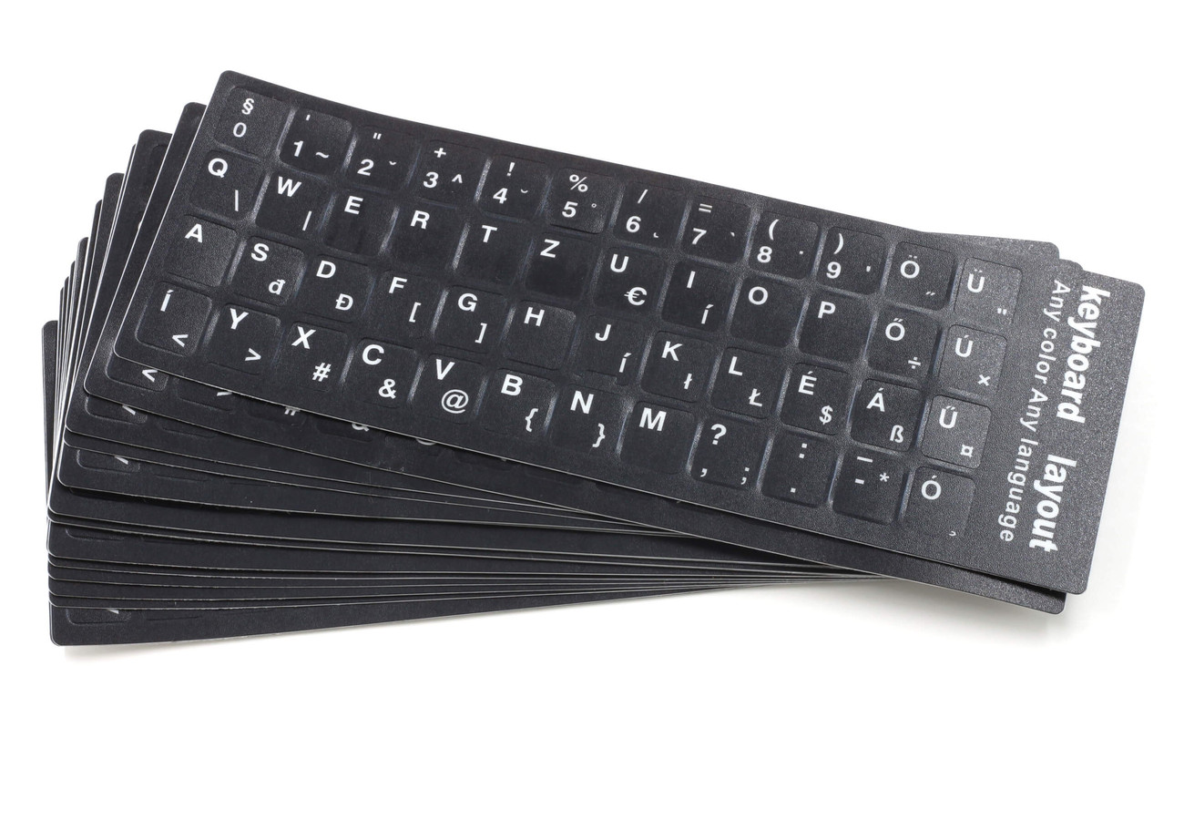 Image of Billentyűzet matrica - fekete alapon fehér (magyar)