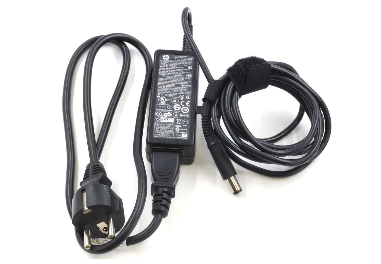  Eredeti használt HP laptop töltő 7.4x5.0 mm kék center-pin csatlakozóval 40W + tápkábel akciós termékkép 1