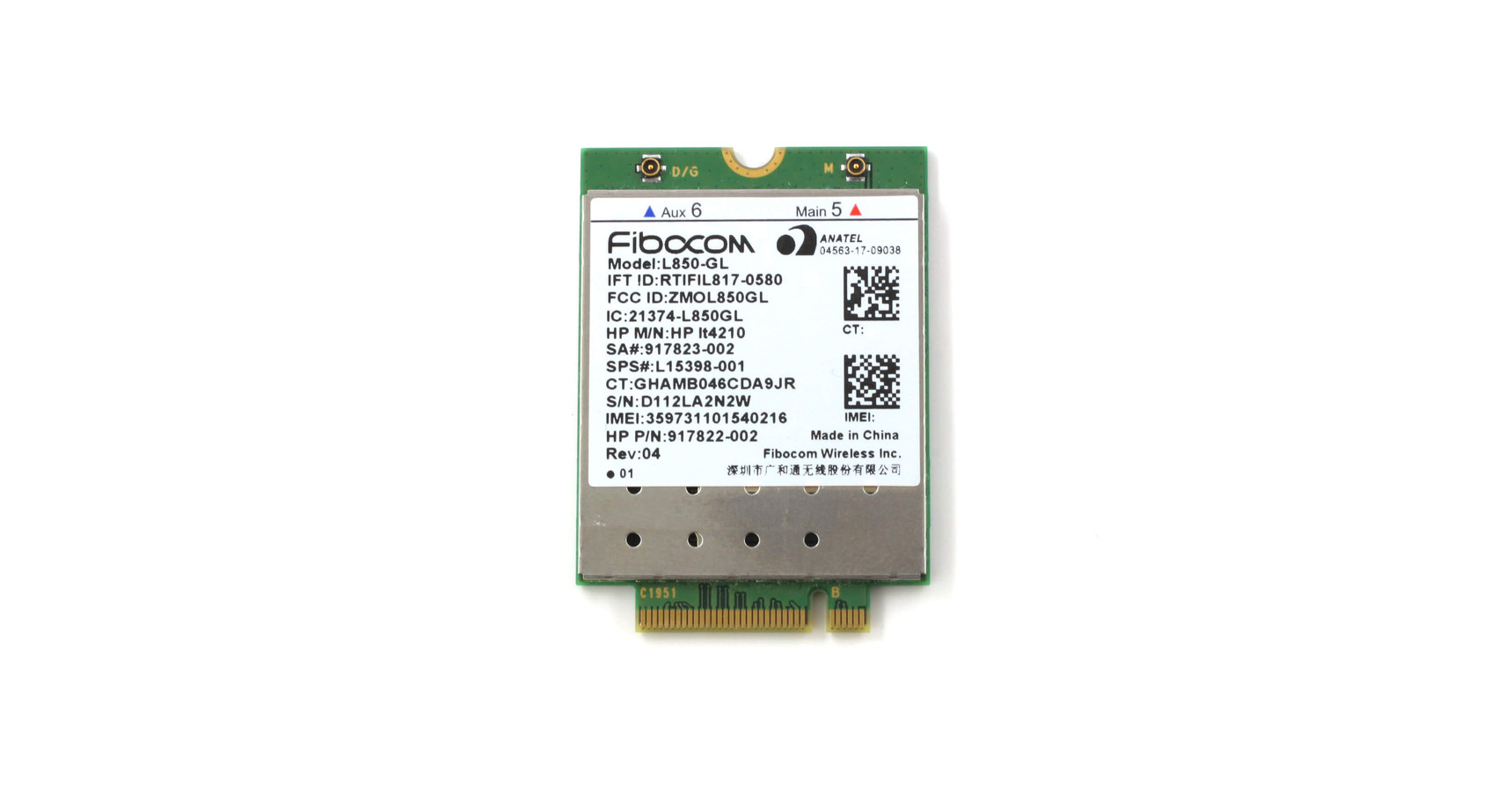 HP Fibocom L850-GL 4G LTE mobilinternet modem kártya 4G GSM kártyák