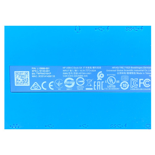 HP USB-C Dock G4 L13899-001 használt dokkoló (90W töltő és Thunderbolt kábel nélkül)