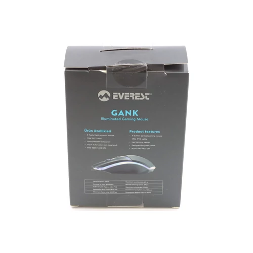 Everest SM-G97 Gank vezetékes optikai egér (ÚJ)