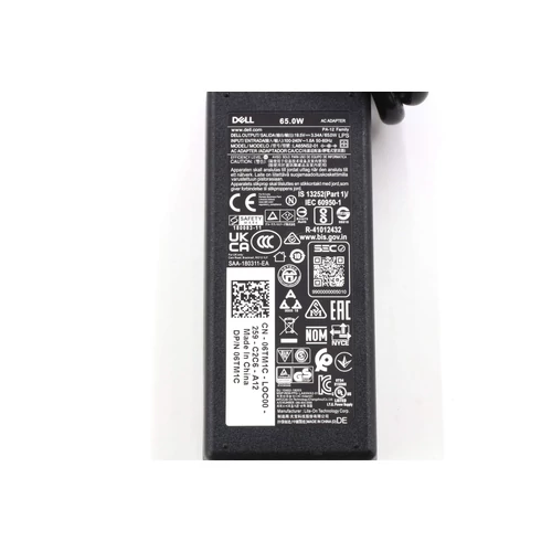 Eredeti használt Dell laptop töltő 7.4x5.0 mm center-pin csatlakozóval 65W + tápkábel