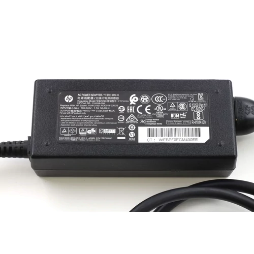 Eredeti használt HP laptop töltő 4.5x3.0 mm csatlakozóval 65W + tápkábel