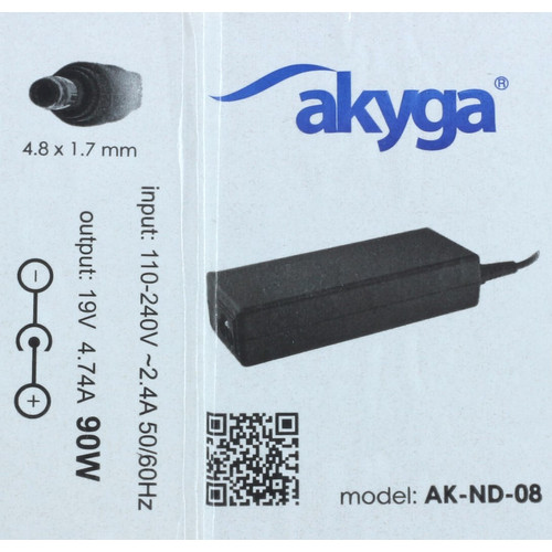 Akyga (AK-ND-08) hálózati laptop adapter töltő 90W tápkábel nélkül